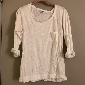 Express 3/4 to long sleeve white top size S